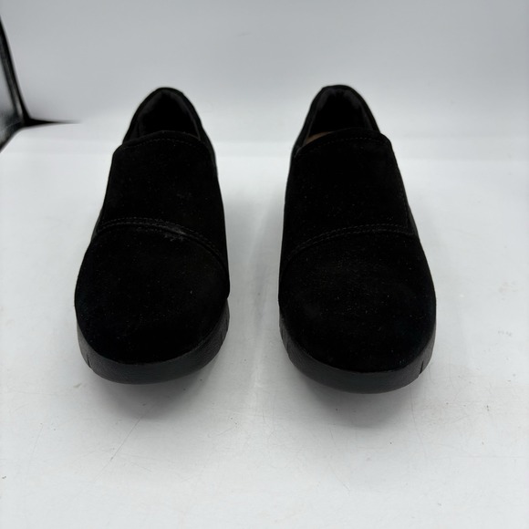 Clarks Artisan Shoes Womens Size 6 M Daelyn Monarch Black Slip on Wedge Loafer - Picture 4 of 9